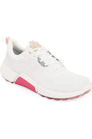 Ecco Womens Hybrid Performance White Leather Extra Wide Golf Shoes