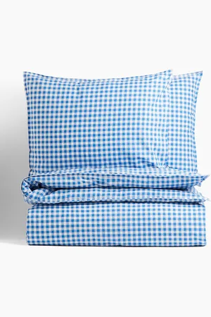 H&M Blue Patterned Pure Cotton Double/King Size Duvet Cover Set