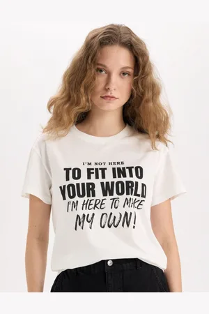 DeFacto Women Typography Printed T-shirt