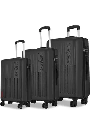 Safari Astra Set Of 3 Textured Hard Sided Trolley Suitcases