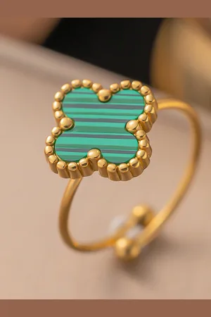 Myki Gold-Plated Stainless Steel Adjustable Finger Ring