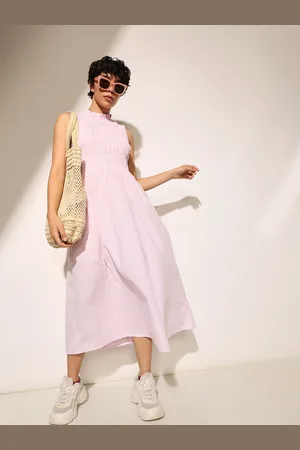 ONLY Checked A-Line Midi Dress