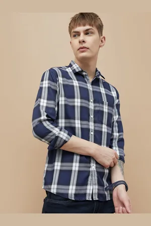 Lifestyle Men Slim Fit Tartan Checks Opaque Striped Casual Shirt