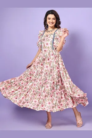 Ethnic Yard Women Floral Print A-Line Midi Dress