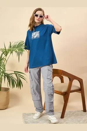 Mast & Harbour Women Printed Drop-Shoulder Sleeves T-shirt