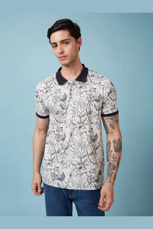 Status Quo Men Floral Printed Polo Collar Regular Fit T-shirt
