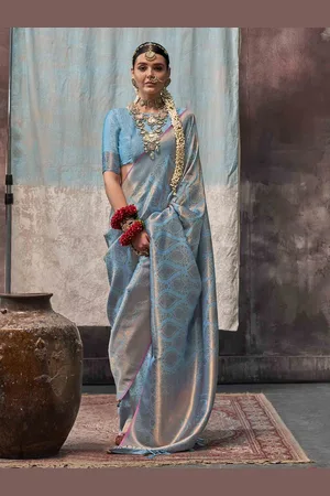 DIVASTRI Women Woven Design Zari Silk Blend Saree