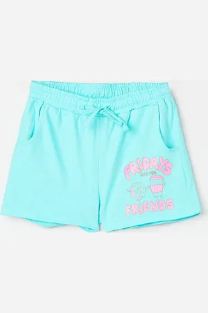 Lifestyle Girls Mid-Rise Typography Printed Pure Cotton Shorts