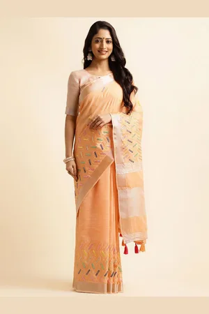 DIVASTRI Women Embroidered Zari Saree With Blouse Piece