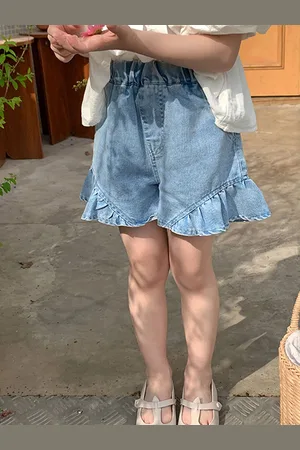 LULU & SKY Girls High-Rise Denim Shorts
