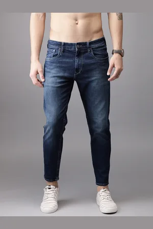 HERE&NOW Men Blue Slim Fit Mid-Rise Cropped Clean Look Stretchable Jeans