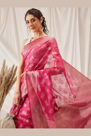 DIVASTRI Butterfly Design Banarasi Organza Soft Silk Saree