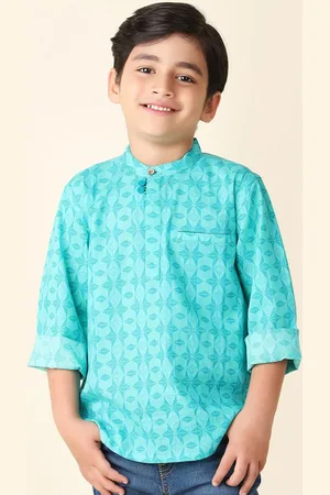 Fabindia Boys Geometric Printed Cotton Kurta