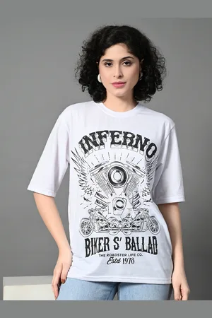 Corsica Women Biker Printed Drop-Shoulder Sleeves Bio Finish T-shirt