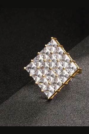 Priyaasi Gold-Plated White AD-Studded Finger Ring