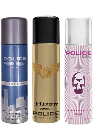 Police Men Transparent Set of 3 Deodorant - 200 ml Each
