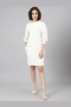 Beverly Hills Polo Club Off White Solid T-shirt Dress