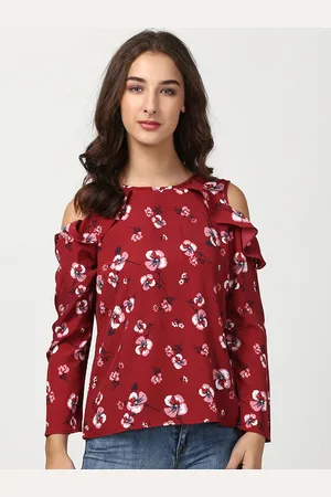 Harpa Women Maroon Floral Printed Top