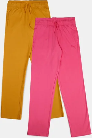 PUMA Girls Pack of 2 Regular Fit Cotton Ankle-Length Leggings