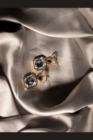 Jewelz Gold-Toned & Silver Plated Geometric Drop Earrings