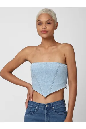 Buy Forever 21 Blue Printed Crop Top for Women Online @ Tata CLiQ