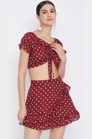 Berrylush Women Red Printed Fit and Flare Dress