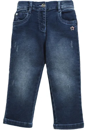 Tiny Girl Girls Blue Low Distress Light Fade Cotton Jeans