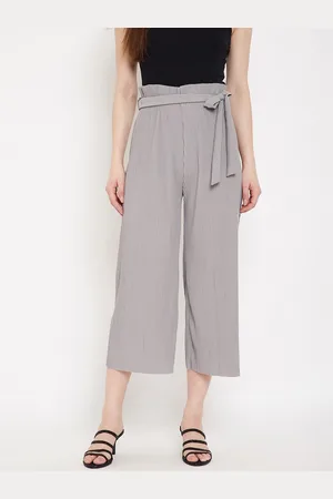 Camey Women Grey Solid Straight Fit Palazzo