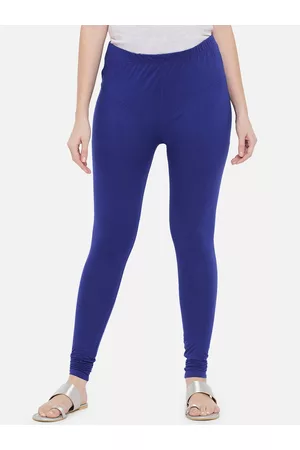 Aujjessa Women Blue Solid Churidar Length Maternity Legging
