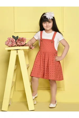 SPUNKIES Girls Orange Pinafore Dress