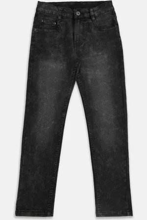 Pantaloons Boys Black Tapered Fit Light Fade Jeans