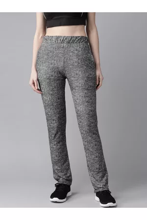 Cayman Women Charcoal Grey Self-Design Pure Cotton Track Pants