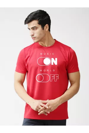 EPPE Men Red Typography Printed Sports T-shirt