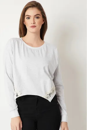 Miss Chase Women Grey Solid Top