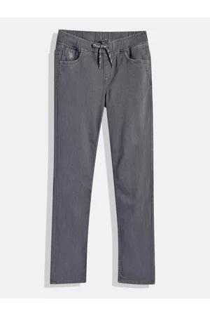 Ralph Lauren Boys Charcoal Grey Relaxed Fit Mid-Rise Clean Look Stretchable Jeans