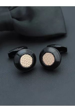 Kavove Gold-Toned & Black Cufflink