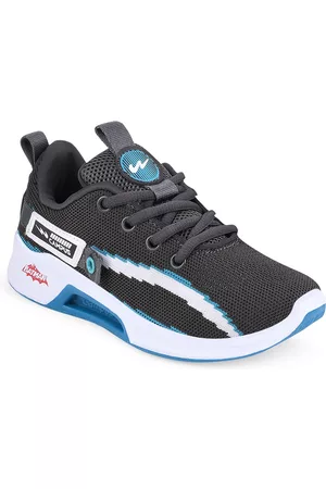 Campus Unisex Kids Grey Mesh Running Shoes