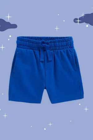 Mothercare Infant Boys Blue Solid Pure Cotton Regular Shorts