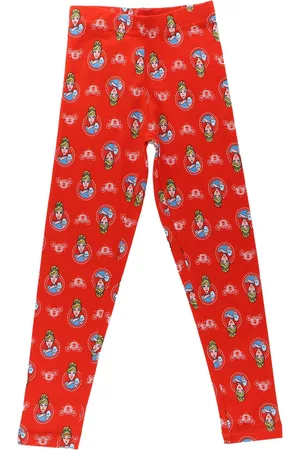 BodyCare Girls Red Printed Ankle-Length Cotton Legging