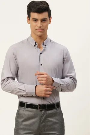 SOJANYA Men Grey Classic Cotton Formal Shirt