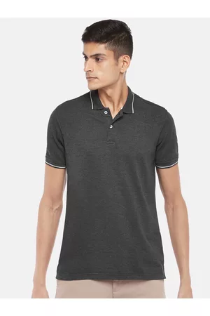 Pantaloons Men Grey Polo Collar Outdoor T-shirt