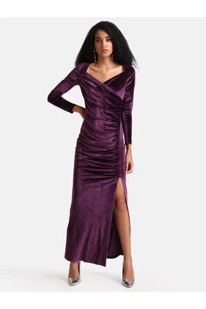 Kazo Purple Velvet Maxi Dress
