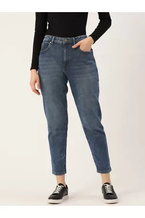 DressBerry Women Blue Boyfriend Fit High-Rise Light Fade Stretchable Jeans
