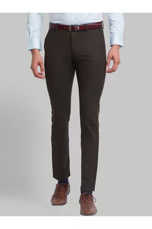 Park Avenue Men Green Slim Fit Trousers