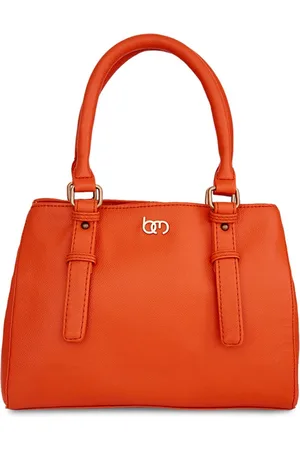 Bagsy Malone Orange PU Structured Shoulder Bag