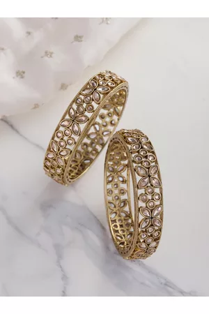 YouBella Set of 2 Gold-Plated Stone-Studded Bangles