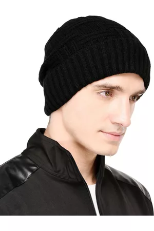Bharatasya Men Black Solid Acrylic Beanie Cap