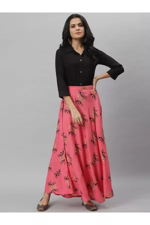Stylum Women Black & Pink Shirt with Skirt