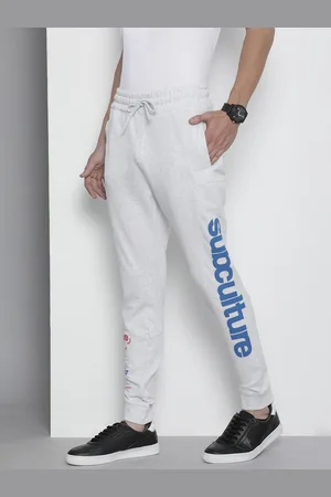 The Indian Garage Co Men Grey Printed Ankle Length Slim Fit Joggers
