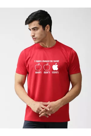 EPPE Men Red Typography Printed Sports T-shirt